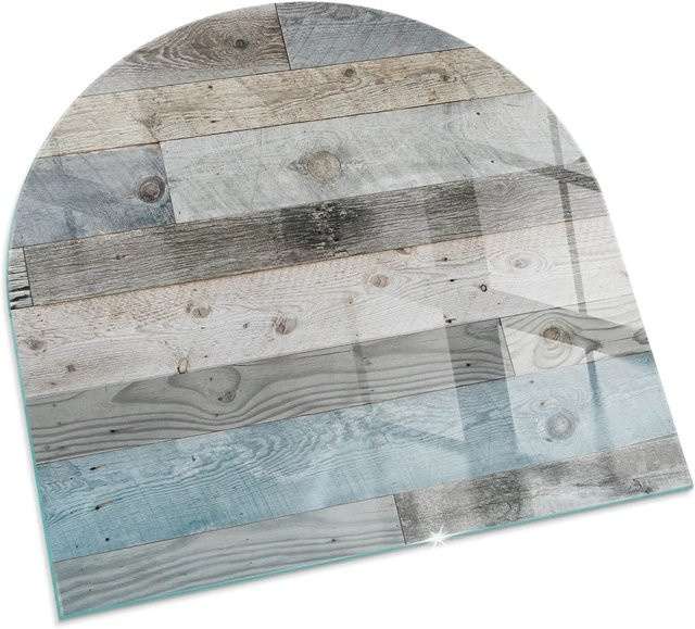 Tulup Glasplatte für Kamin als Bodenplatte in Grau, Halbkreis, B: 100 cm, T: 100 cm - Bild 1