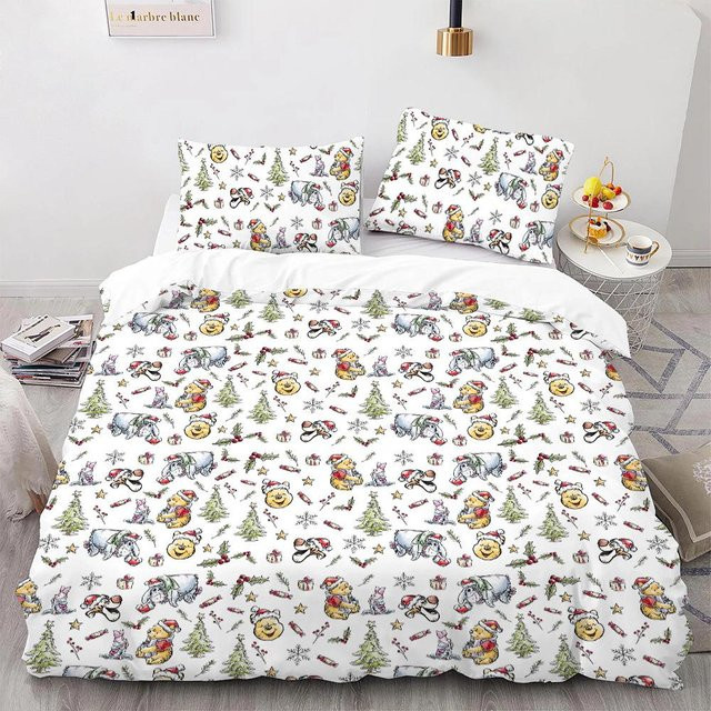 Winnie Puuh Bettwäsche-Set aus Mikrofaser mit Kissenbezug, Weiß, B/H: 140 x 210 cm - Bild 1