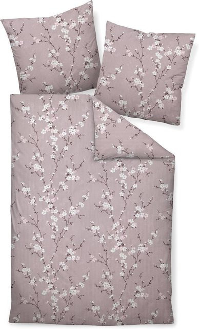 Tango Unisex Seersucker Bettwäsche Janine Floral Pink B/H: 135 x 200 cm - Bild 1