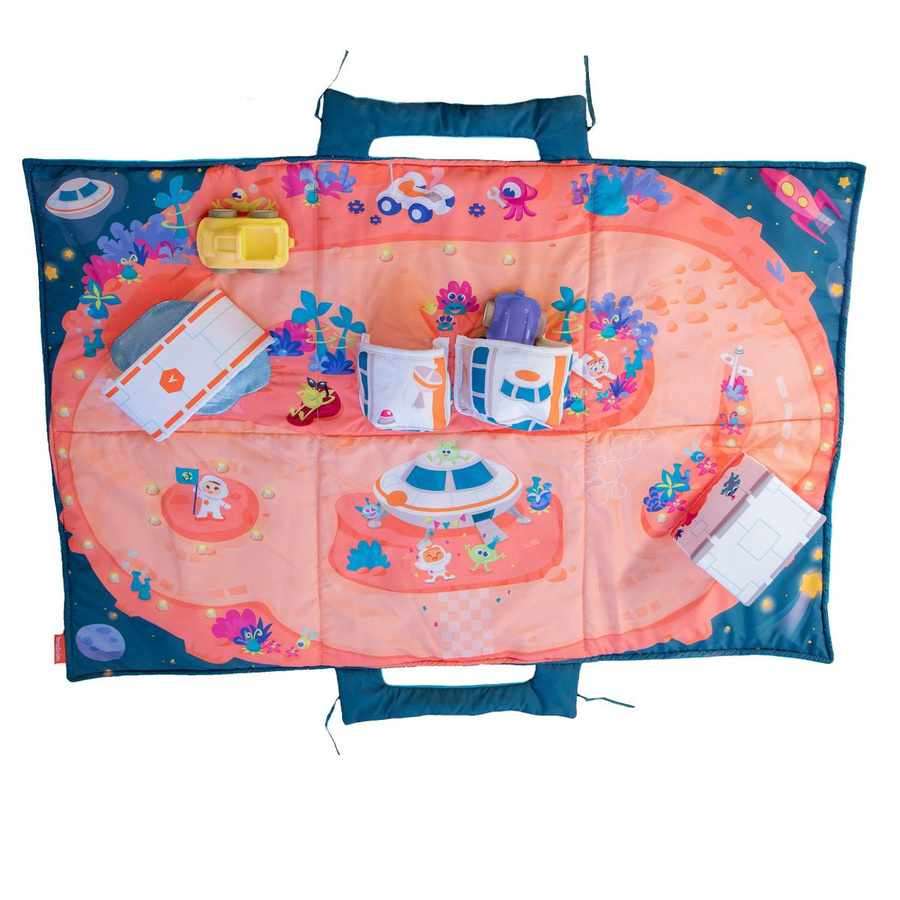 Miniland Space Mat Spielmatte, Weltraum, Fahrzeuge, 2-teiliges Set - Bild 1