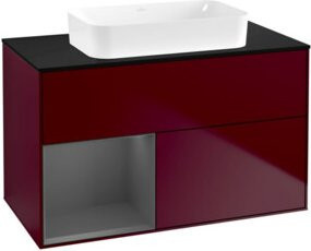 V&B Waschtischunterschrank Finion Wandbeleuchtung Anthrazit Matt B: 100 cm - Bild 1