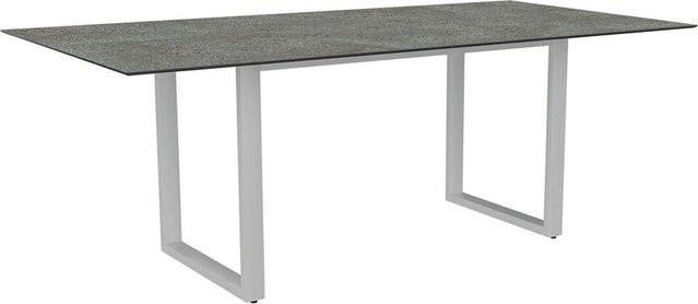 Stern Kufentisch Silverstar 2.0 aus Aluminium in Weiß mit Tischplatte Dekor Flint B/T: 200 x 100 cm - Bild 1