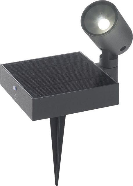 Zafferano Solar LED-Spießstrahler aus Aluminium in Schwarz mit Dämmerungssensor und IP65 Schutz für Garten und Haus - Bild 1