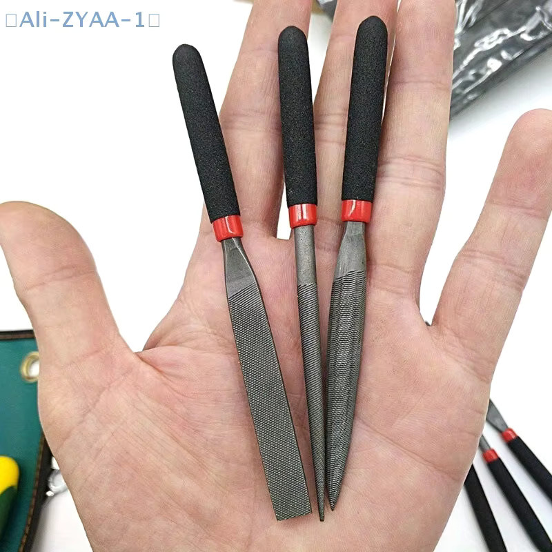 ZYAA-1 3-teiliges Stahlfeilen-Set mit flachen Nadelfeilen für Stein, Glas, Metall, Schnitzerei und Holzbearbeitung - Bild 5