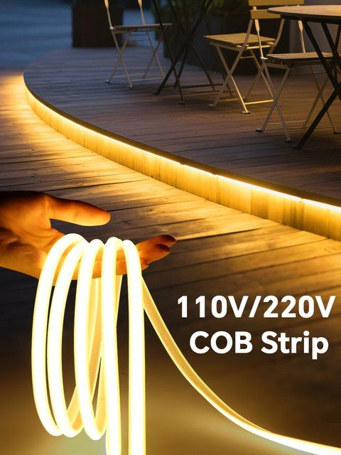 CHNAITEKE COB Silikonschlauch LED-Beleuchtungsschnur für den Außenbereich mit 288 LEDs/m und integrierter LED, wasserdicht - Bild 1