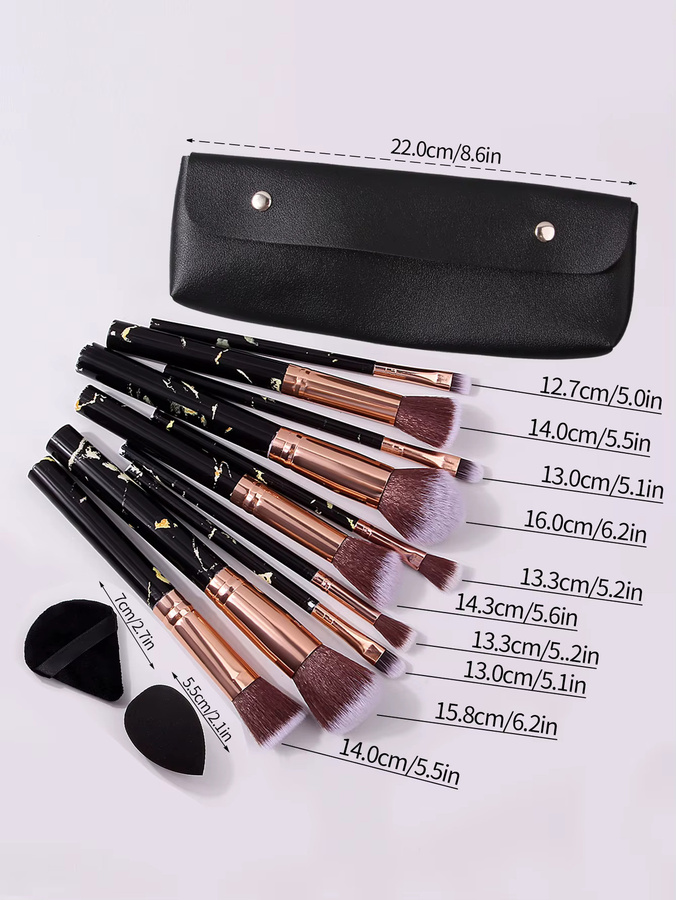 KOSSHOW Make-up Pinsel Set mit Schwämmen und Aufbewahrungstasche, Unisex - Bild 5