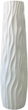 Große dekorative Bodenvase Falaiwang in Weiß, moderne texturierte Vase mit abstraktem Design für Wohnzimmer und Arbeitszimmer, Höhe: 58 cm