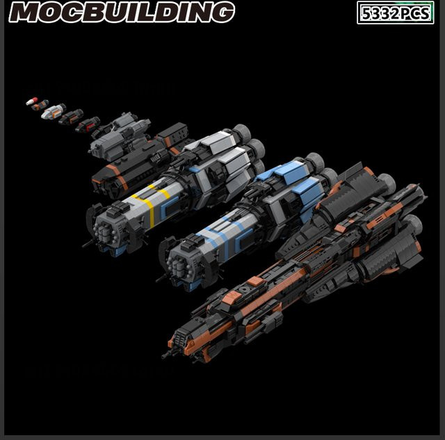 MOCBUILDING Baustein Raumschiff Sternzerstörer Schlachtschiff Fregatte Starfighter DIY Ziegel Modell in Grau - Bild 1