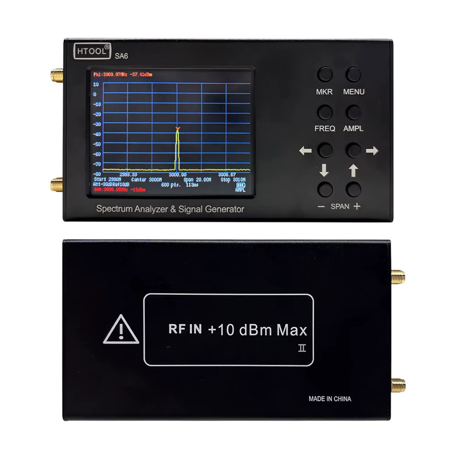 HTOOL SA6 Spektrumanalysator und Signalgenerator bis 6 GHz mit WiFi für 2G, 4G LTE, CDMA und GSM in Schwarz - Bild 3