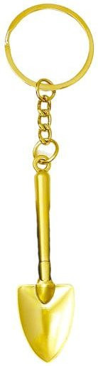 Schlüsselanhänger Mini Schaufel, Metall, goldgelb, Unisex - Bild 1