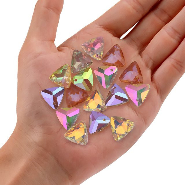YUANZHIRUN Anhänger, Kristall, Dreieck, Bunt, Unisex, 14 mm - Bild 1