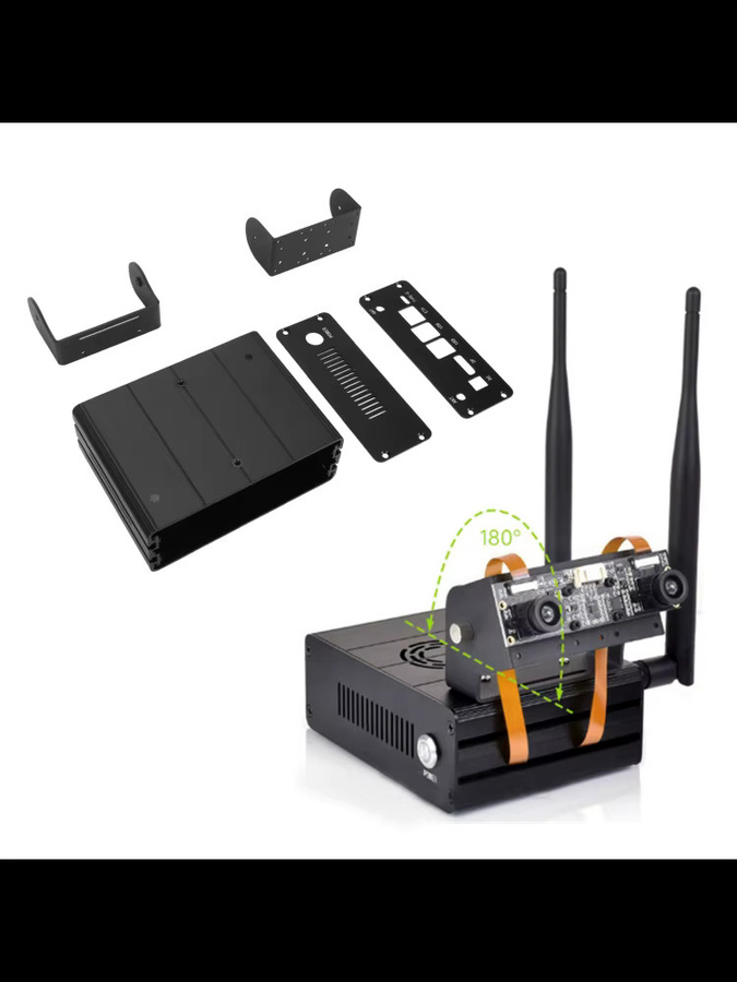 Qiilu Aluminiumgehäuse für Jetson Orin Mini und Jetson Orin Nano NX Kits mit Kamerahalter, Schwarz - Bild 6