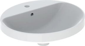 Geberit Einbauwaschtisch VariForm US aus Keramik in Weiß, oval mit Überlauf, Breite: 50 cm, Tiefe: 45 cm - Bild 1