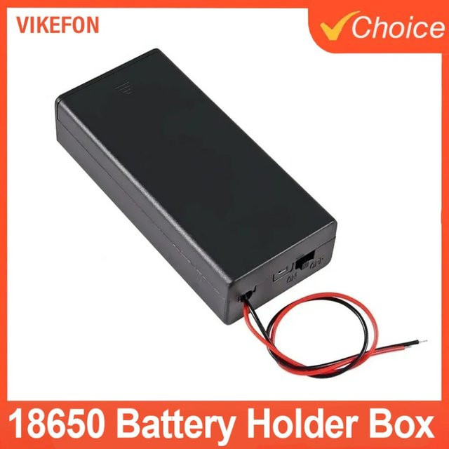 DIYCell Batterie-Aufbewahrungskoffer für 3 Stück 18650-Batterien mit EIN/AUS-Schalter in Schwarz - Bild 1