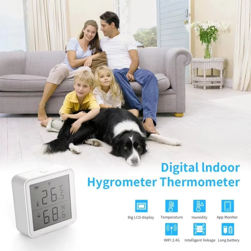 Tuya Smart WIFI Temperatur- und Feuchtigkeitssensor mit LCD-Display in Weiß - Bild 3