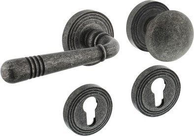 Intersteel Rosetten-Wechselgarnitur Helena in Grau aus Zamak mit PZ-Rosetten, Durchmesser: 55 mm, Tiefe: 10 mm - Bild 1