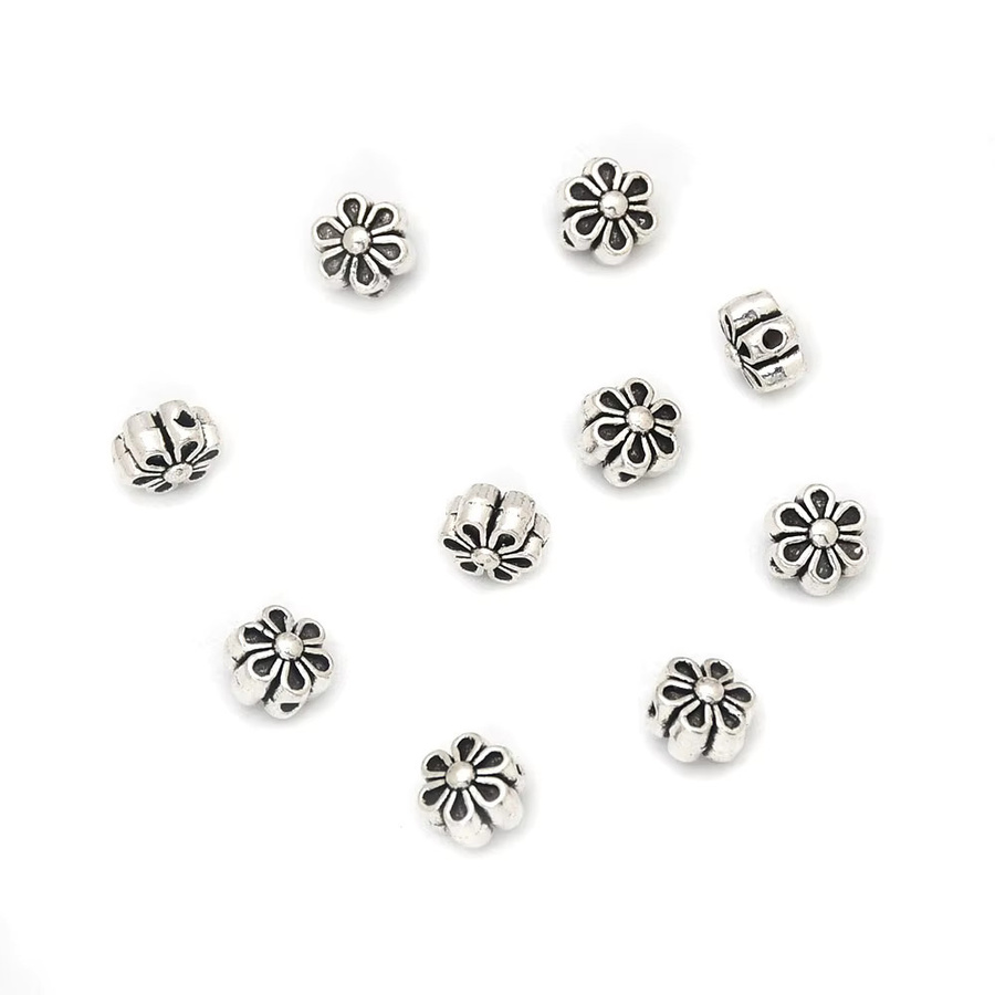 Perlen Charms Spacer, Blume, Silber Legierung, Damen, 6,1x4,7mm - Bild 1