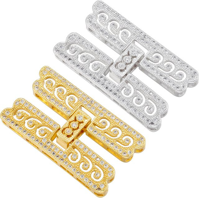 ZHUKOU Halskettenverschluss, 18K vergoldet, Zirkonia, Unisex - Bild 1