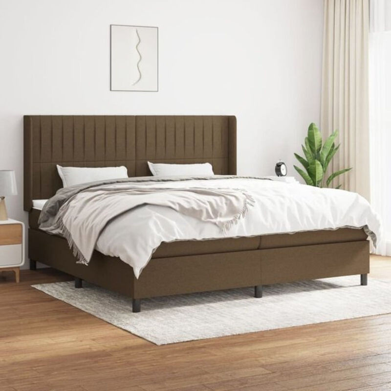 Vidaxl Boxspringbett mit Matratze aus Stoff in Braun B/T/H: 200 x 200 x 118 cm - Bild 1