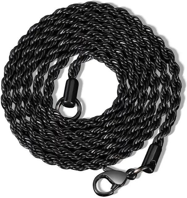 DAIPAN Halskette, Schwarz, Twisted Seil, Edelstahl, Unisex - Bild 1