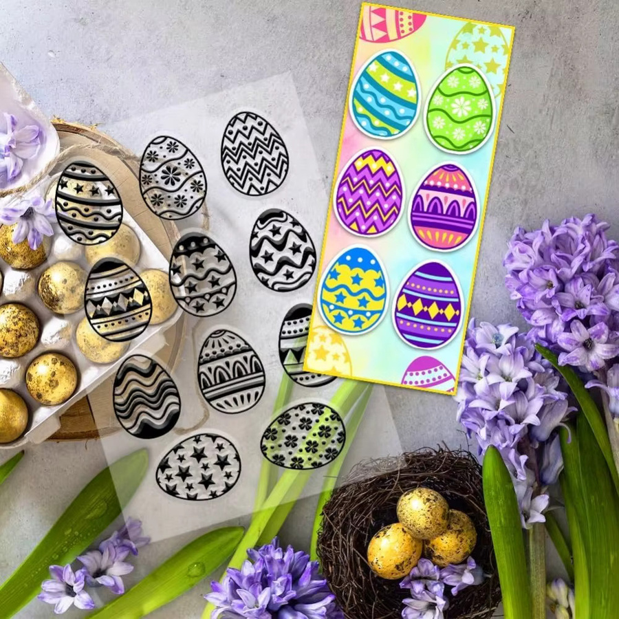 Transparenter Silikonstempel mit Graffiti-Eiern für Scrapbooking und Einladungskarten - Bild 3