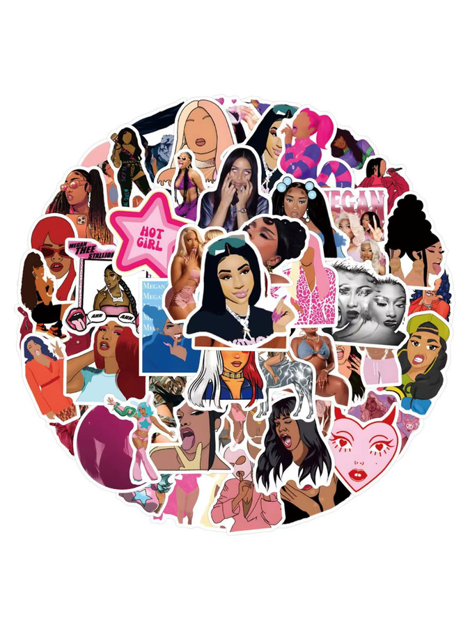 Bandai Megan Thee Stallion Dekorative Schreibwaren-Aufkleber, 55-teiliges Set, multicolour - Bild 6