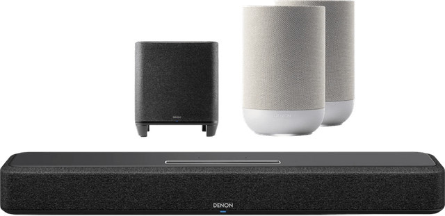 Denon Home Soundbar 550, Denon Home Subwoofer und 2x Denon Home 200 Lautsprecher Set in Silber - Bild 1