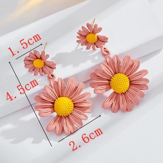 YIRAN Jewelry Ohrringe, Rosa Blume Tropfen, Damen - Bild 1