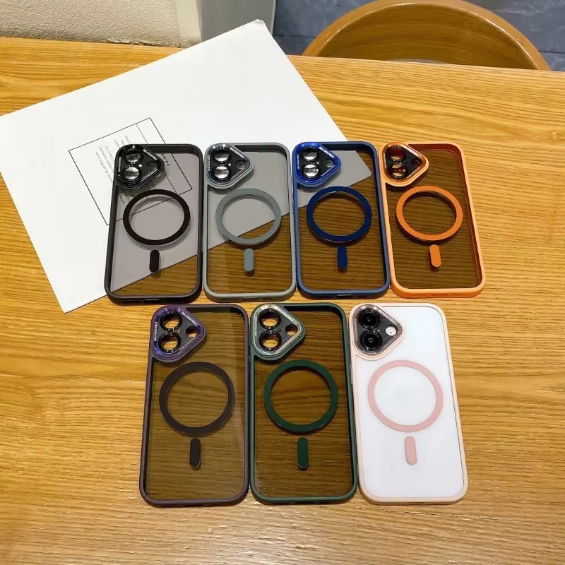 Magnetische MagSafe Handyhülle mit Metalllinse und stoßfester Rüstung für Apple iPhone 11 bis 17 Pro Max in Purple - Bild 4