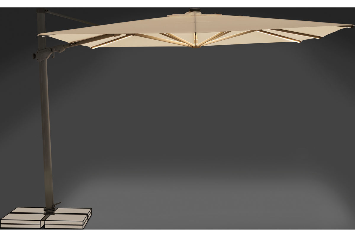 Suncomfort by Glatz Ampelschirm Varioflex Solar LED in Ecru/Beige, B/T: 300 x 300 cm - Bild 2