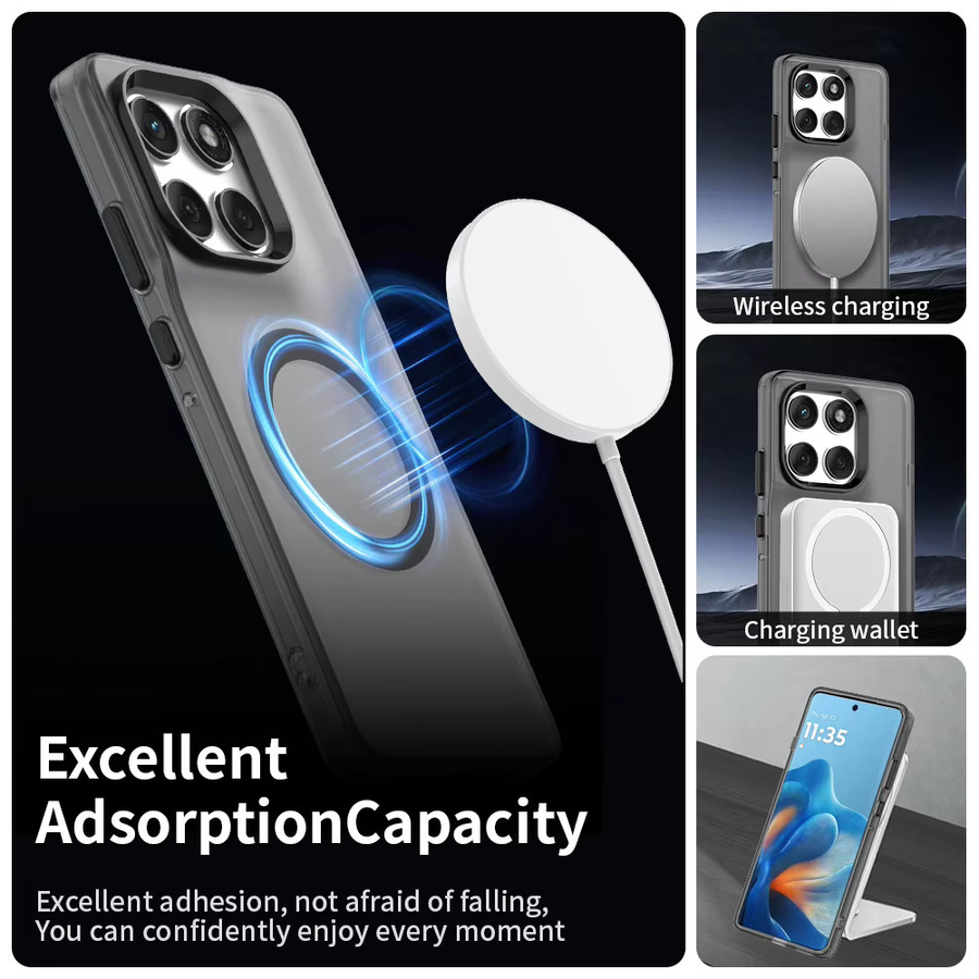 Magnetische kabellose Ladehülle für Motorola Edge 60 Fusion, Pro 50 Neo, G35, G56 und G86 in Bonbonfarben mit transparenter Rückseite - Bild 2