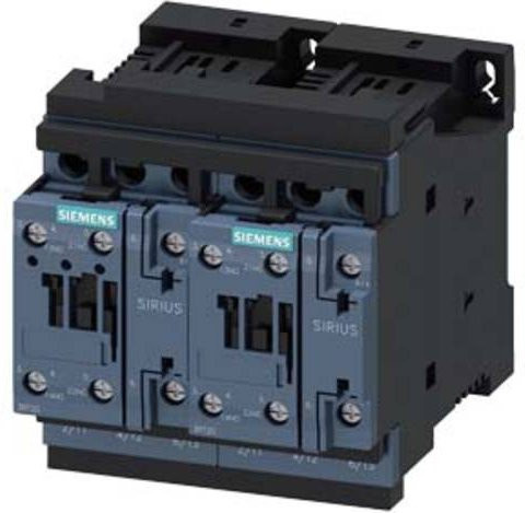 Siemens Wendeschützkombination 3RA2326-8XE30-1BB4, 3 Schließer, 22A, 690 V/AC, grau - Bild 1