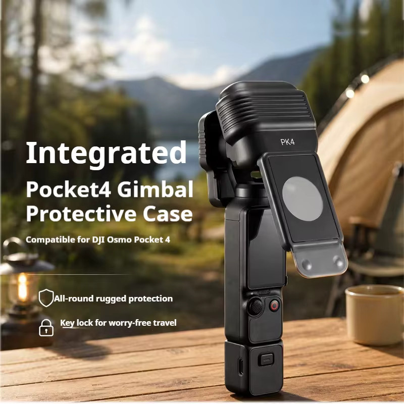 DIXSG Stoßfeste und klappbare Schutzhülle für DJI Osmo Pocket 4 Gimbal in Schwarz - Bild 5