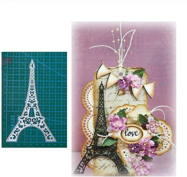 Eisenturm Metall Schneidwerkzeug für Scrapbooking und Bastelarbeiten in Silber - Bild 1