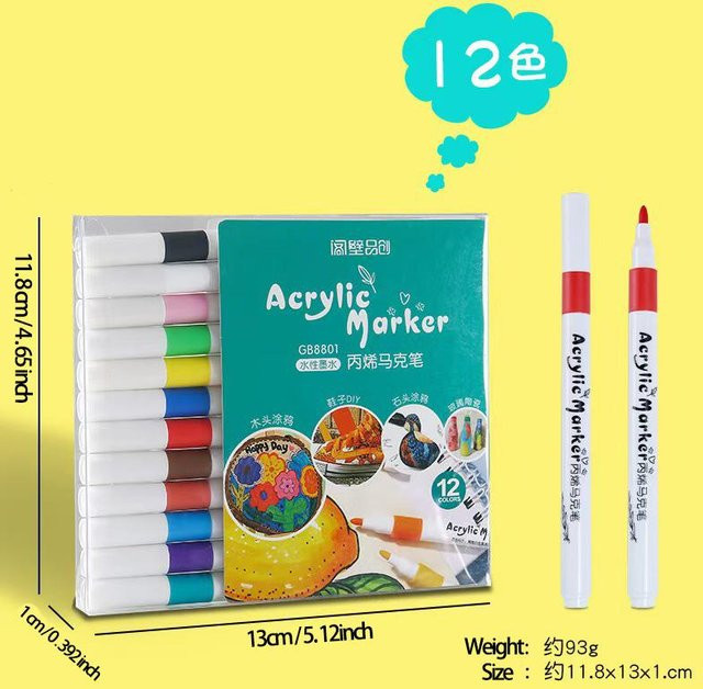 Bestbags Acryl-Malstifte in Multicolour für Leinwand, Stein, Glas, Keramik und Bastelarbeiten mit 80 Farben - Bild 1