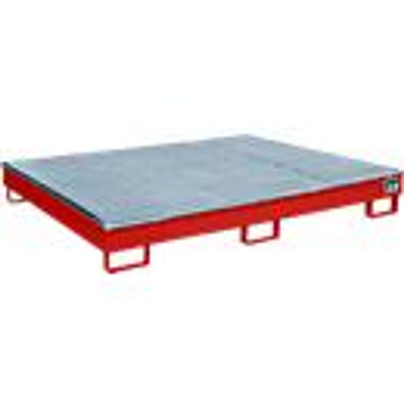Bauer Südlohn Regalwanne RW-GR 1800 PE mit PE-Einsatz und Gitterrost, Farbe: Feuerrot, B: 131,5 cm, H: 25,5 cm, L: 176,5 cm - Bild 2