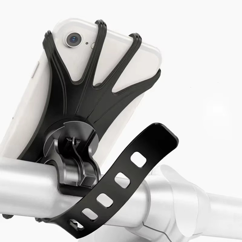 Maerknon 360 Grad drehbarer Handyhalter für Fahrrad und Motorrad aus Silikon in Schwarz oder Grau - Bild 6