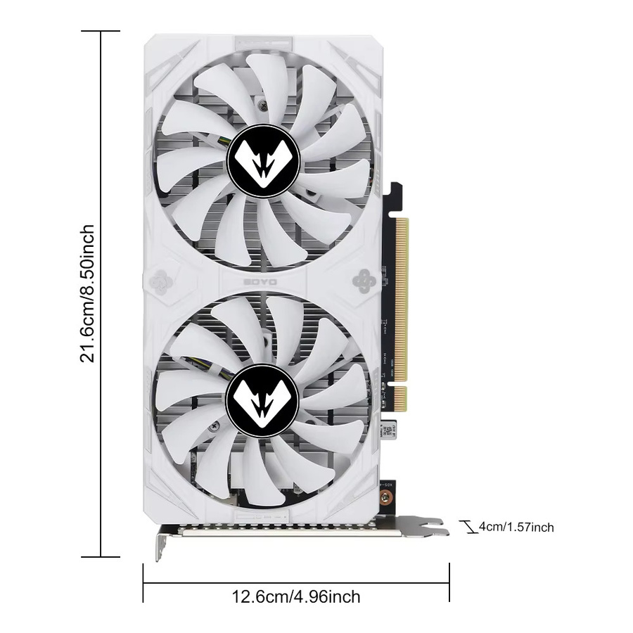 SOYO AMD Radeon RX 6500 XT Grafikkarte mit 4 GB GDDR6-Speicher in Weiß - Bild 2