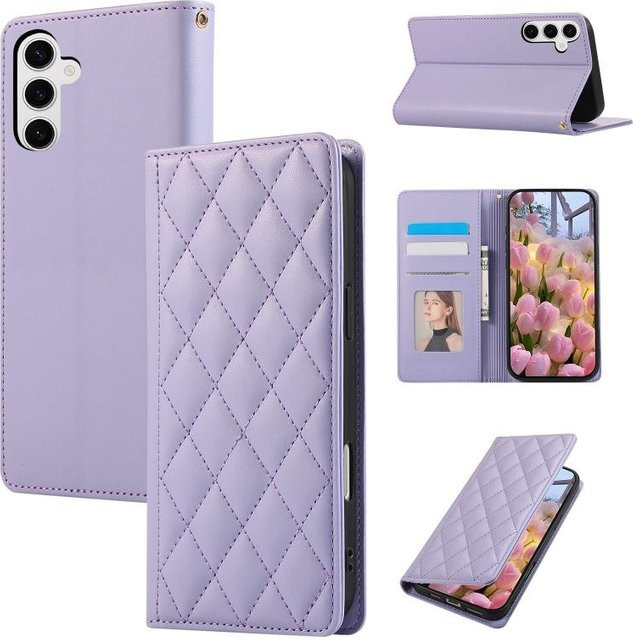 Magnetische Leder Geldbörse Handyhülle Wallet Cover für Samsung Galaxy A54 5G in Purple - Bild 1