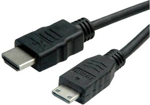 ROLINE HDMI High Speed Kabel mit Ethernet, HDMI ST auf Mini HDMI ST, Farbe: Grün/Schwarz, Länge: 2 m - Bild 1