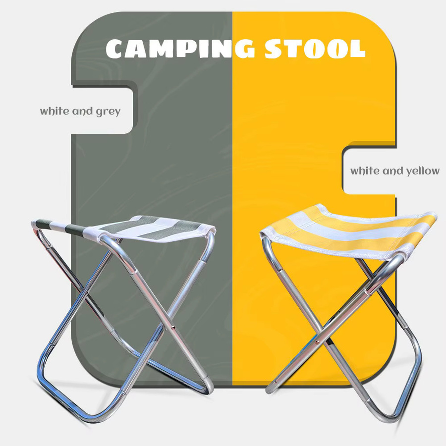 PACOONE Outdoor Camping Klapphocker aus Aluminiumlegierung, gestreift, mehrfarbig - Bild 3