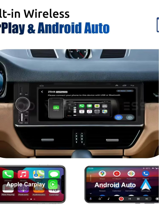 MOPECT Universal 1 DIN Autoradio mit 6,36 Zoll Touchscreen, CarPlay, Android Auto, Bluetooth, USB/Type-C und Freisprechfunktion in Schwarz - Bild 6