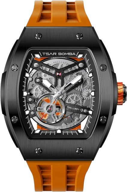 Tsar Bomba Herrenuhr Automatik, Edelstahl, 45 mm, Schwarz, 5 ATM - Bild 1