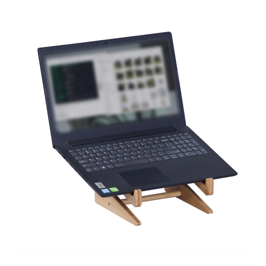Relaxdays Laptop-Ständer aus Bambus in Natur, rutschfest für 10 bis 15 Zoll, B/T/H: 21 x 21 x 11,5 cm - Bild 2