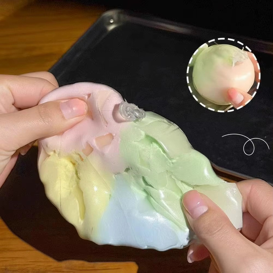 Squishy Matcha-Minz-Schokoladen Kugel, Antistress-Quetsch-Sensorik-Fidget-Ball, Weiche Dekompressions-Knisterwachskugel - Bild 3