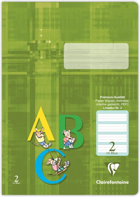 Clairefontaine Schulheft A4 Khaki liniert mit 16 Blatt - Bild 1