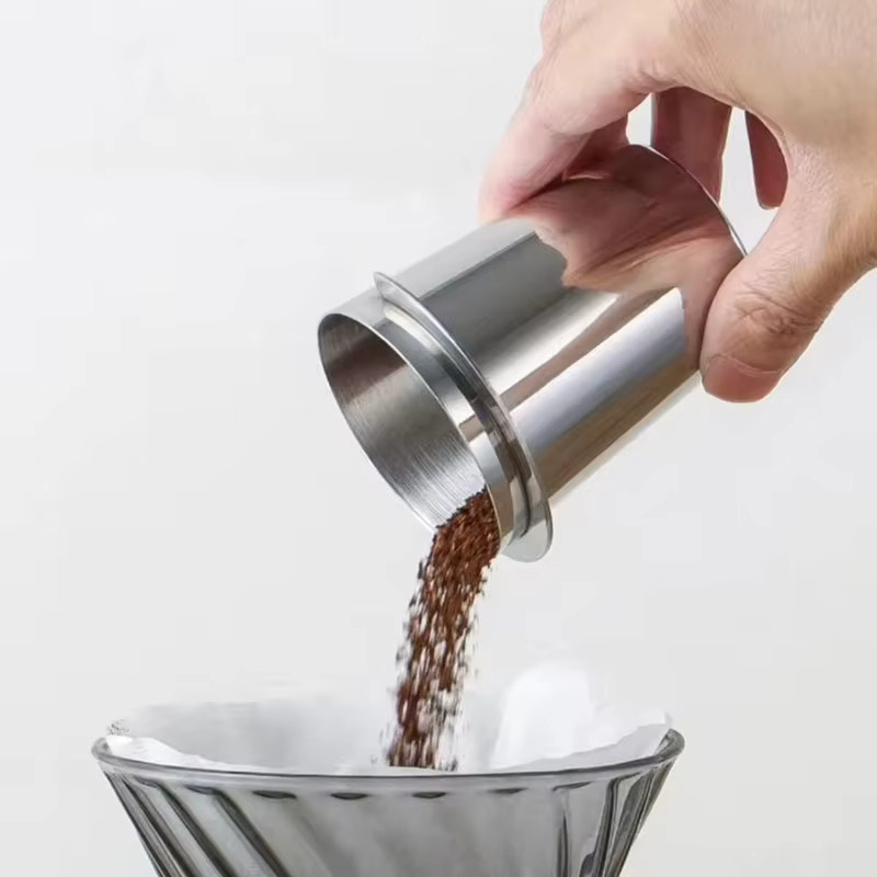 PGY Kaffee Dosierbecher aus Edelstahl in Silber für Espresso Siebträger und Mühlen, Durchmesser: 51 mm, 53 mm oder 58 mm - Bild 4
