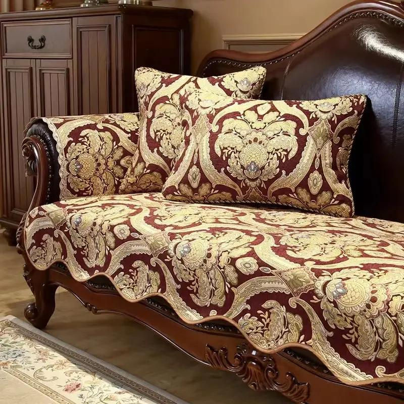 Rutschfeste Jacquard-Sofamatte mit floralem Muster von Your Warm Home, Mehrfarbig, B/T: 180 x 90 cm - Bild 3