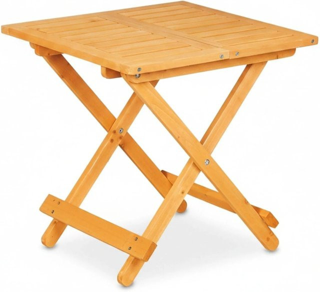 Relaxdays Klapptisch aus Holz in Braun B/T/H: 50 x 50 x 50 cm - Bild 1