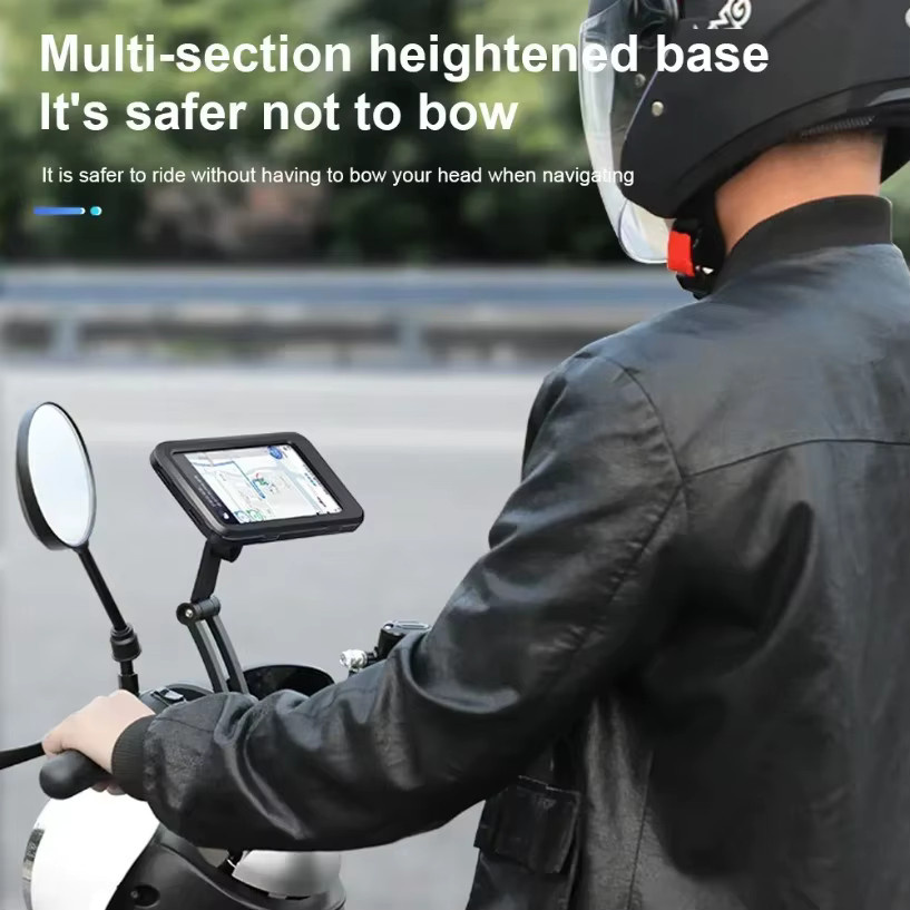 Wasserdichte Handyhalterung für Motorrad und Fahrrad in Schwarz mit 360 Grad Drehung und GPS-Kompatibilität - Bild 3